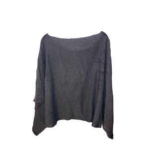 Grey Sparkle Poncho Style Top